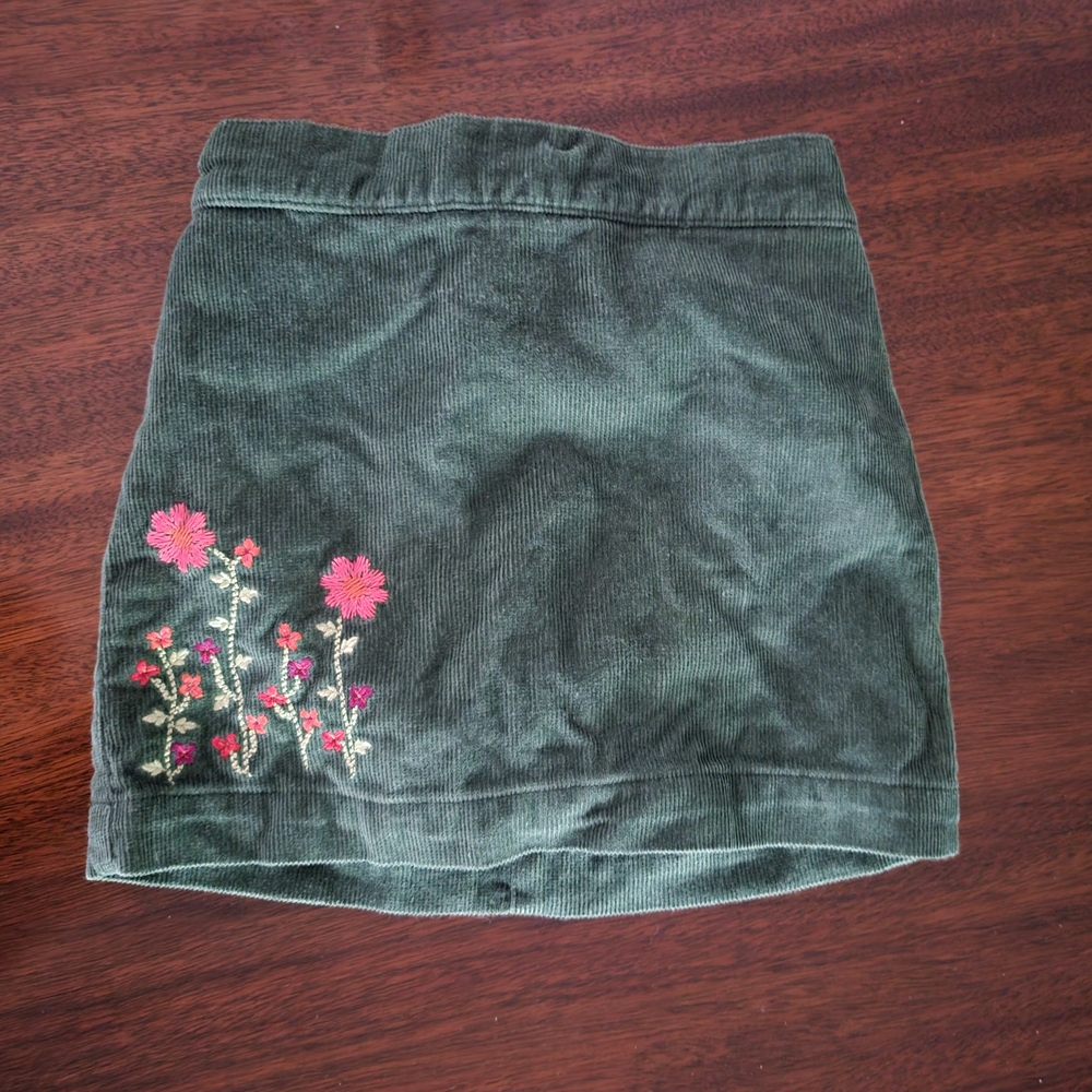 Disney Green Corduroy Embellished Baby Skort